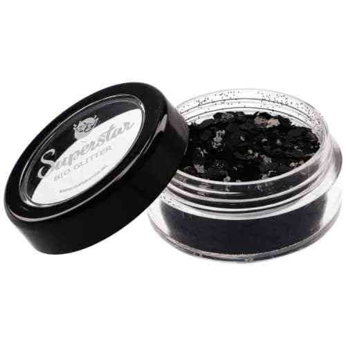 BLACK Biodegradable Face- and Bodyglitter Chunky Mix 6ml.