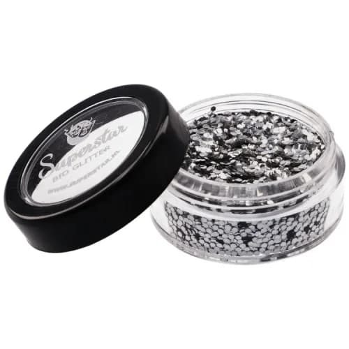 SILVER Biodegradable Face- and Bodyglitter 6ml.