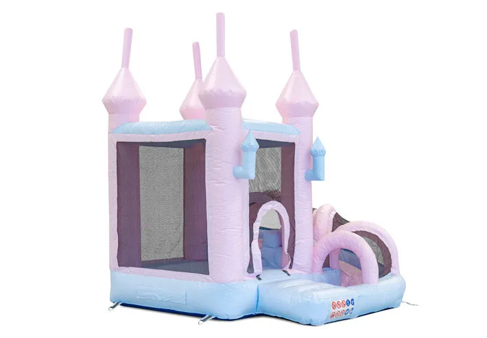 Mini with Slide Bouncy Castle Pastel Pink-Blue