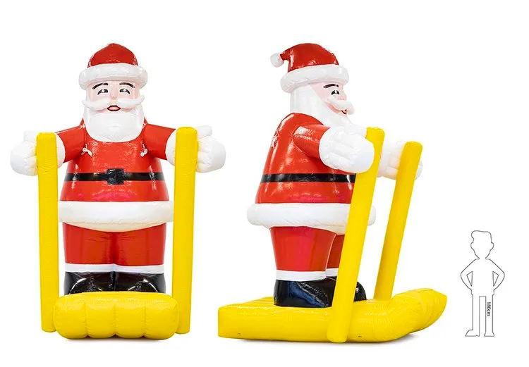 Santa Clause on yellow skis