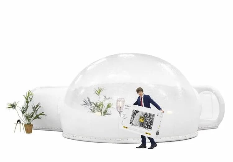 Modular Privacy Dome 5m + Transparent Access Tunnel + Closed Cabin