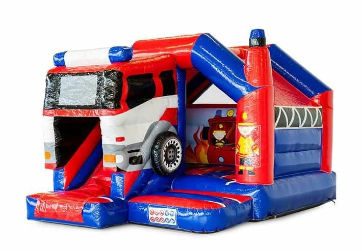 Slide Combo Firefighter Bouncy Castle